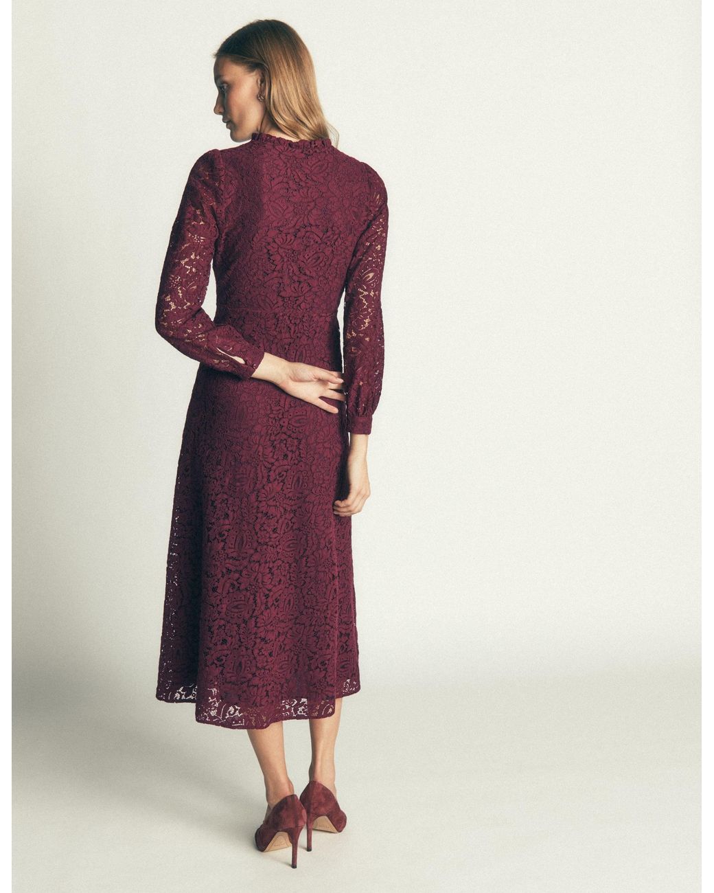 Boden Purple Cassie Lace Tea Dress