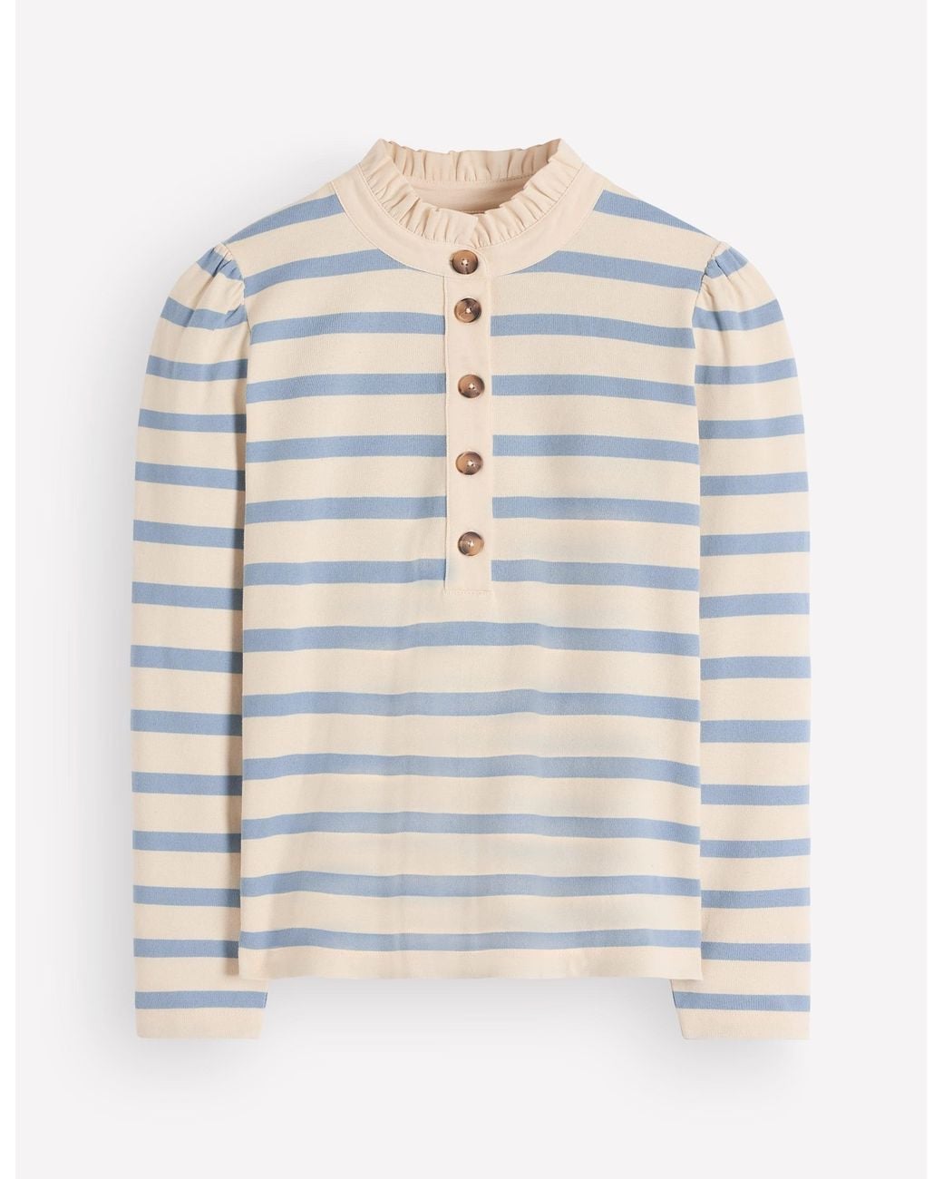 Boden White Ruffle Collar Mariner