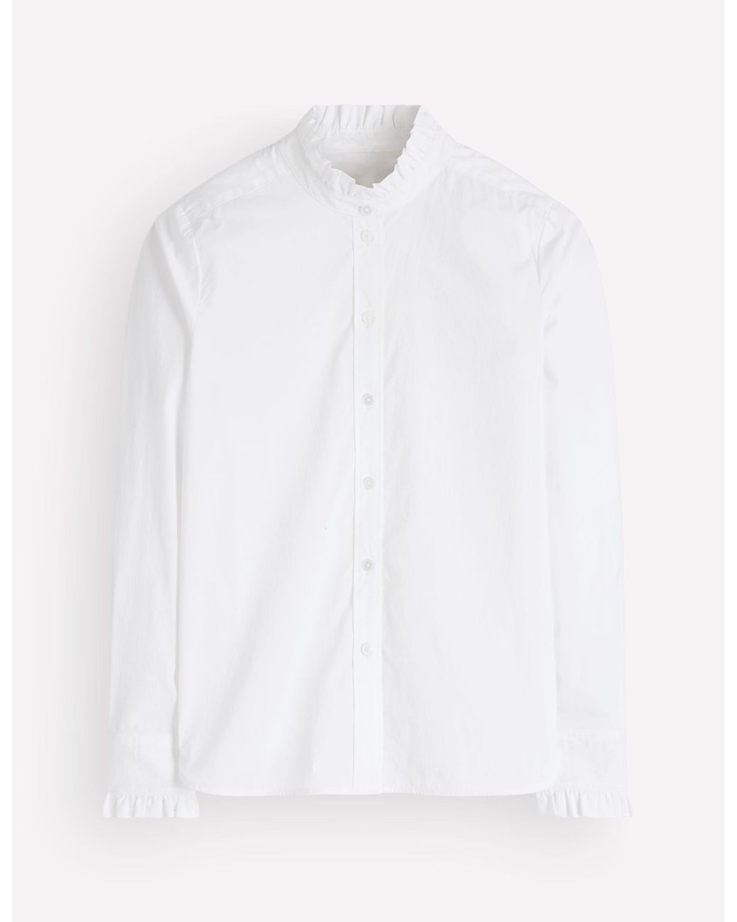 Boden Blue Sienna Frill Cotton Shirt