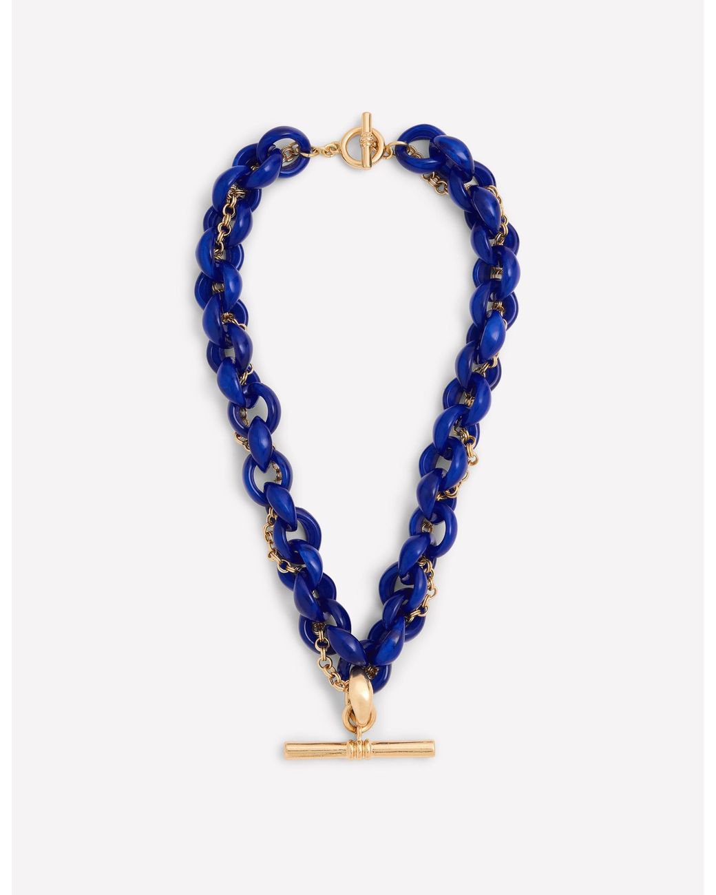 Boden Blue Resin T Bar Chain Necklace
