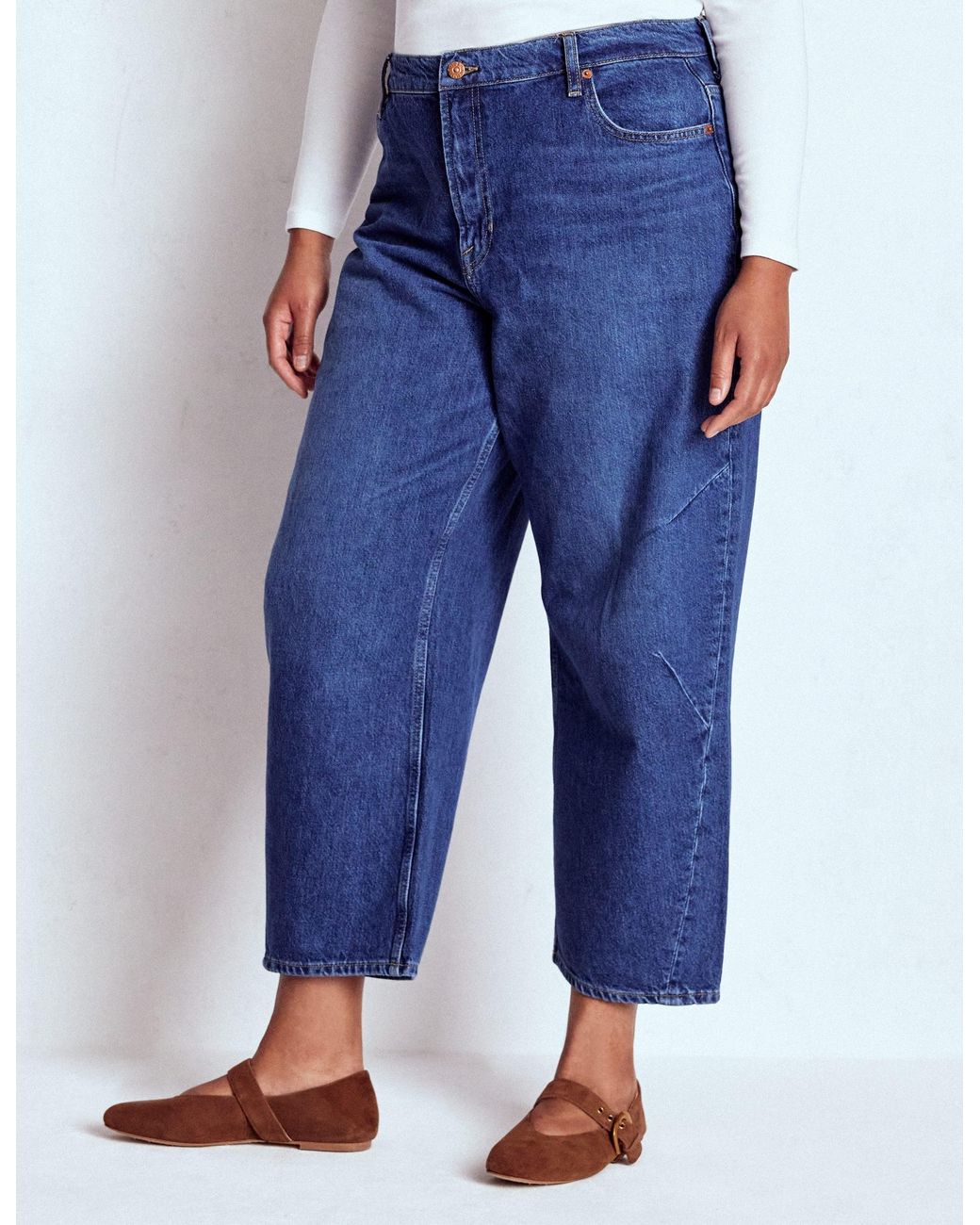Boden Blue Barrel Leg Jeans