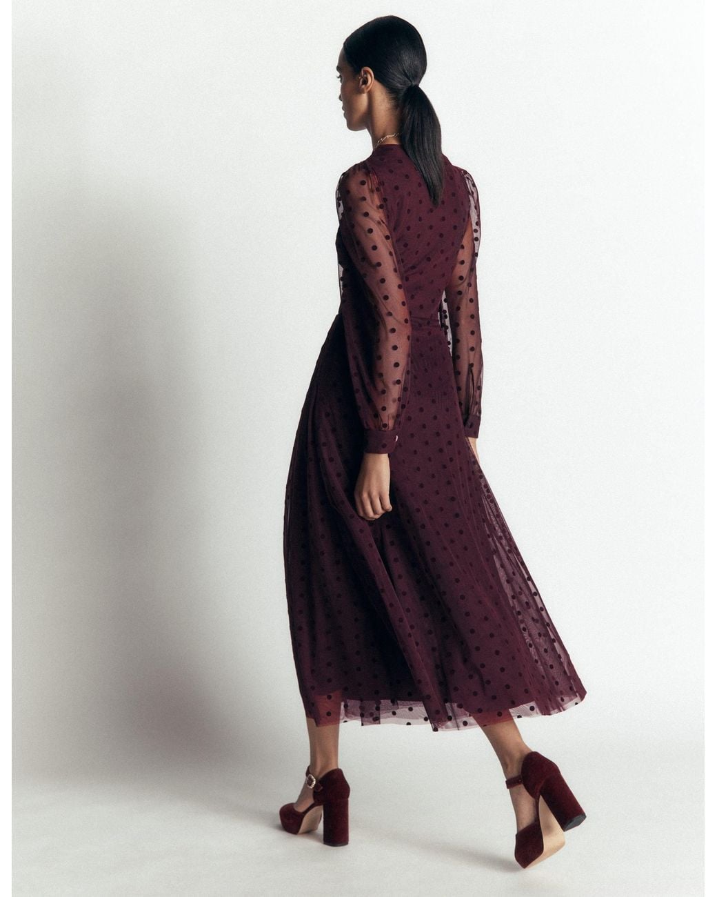 Boden Purple Pleated Tulle Midi Dress