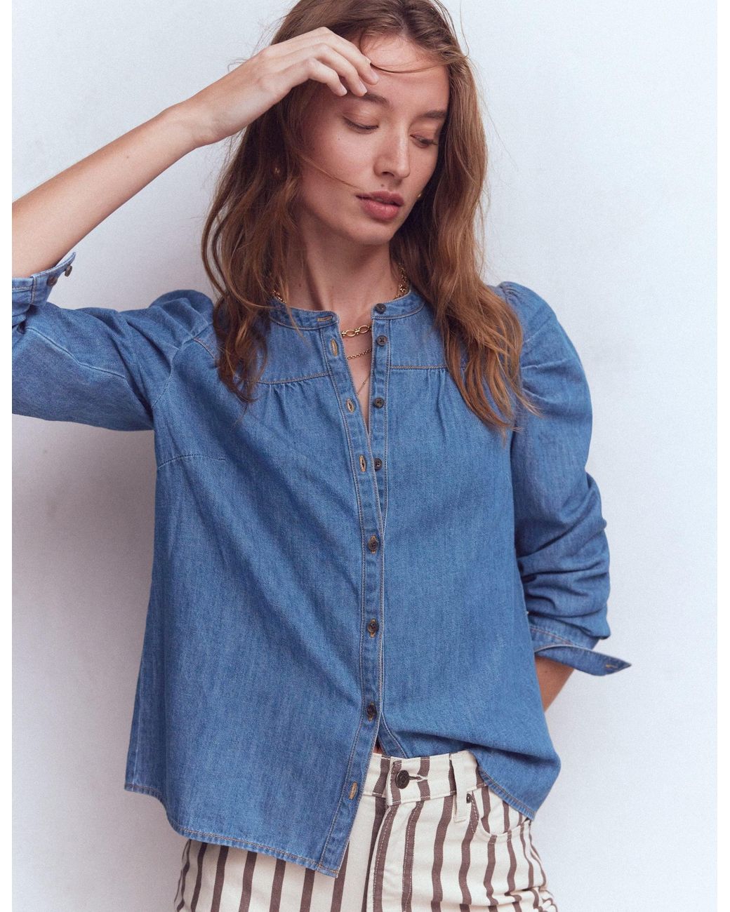 Boden Blue Mutton Denim Shirt