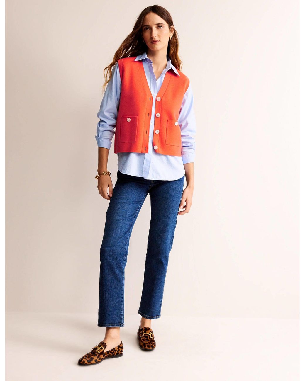 Boden Blue Cardigan Tank