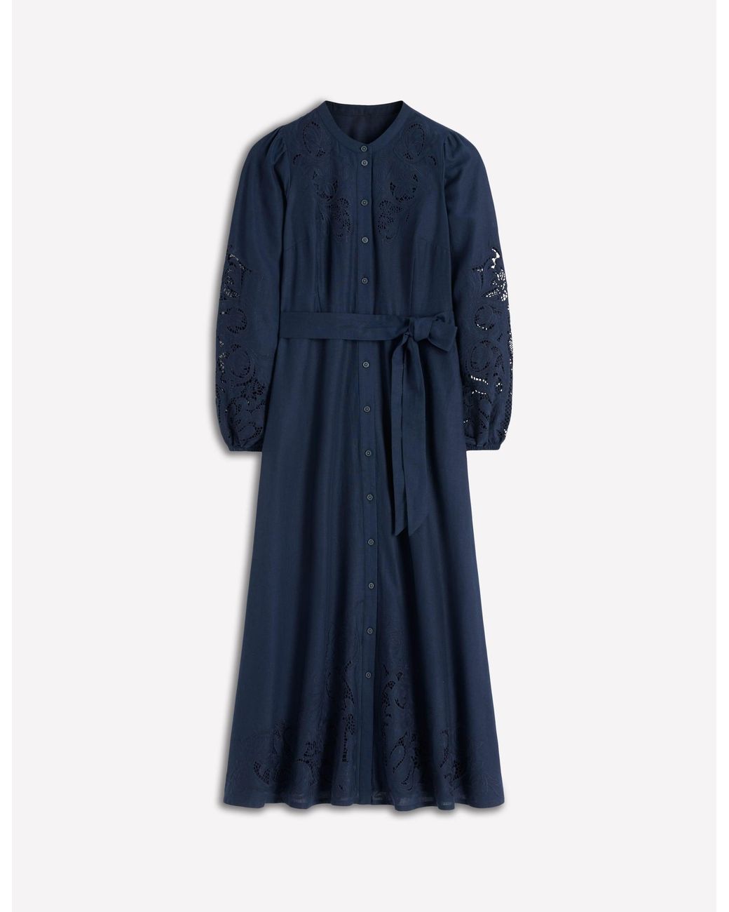 Boden Blue Mae Linen Blend Shirt Dress
