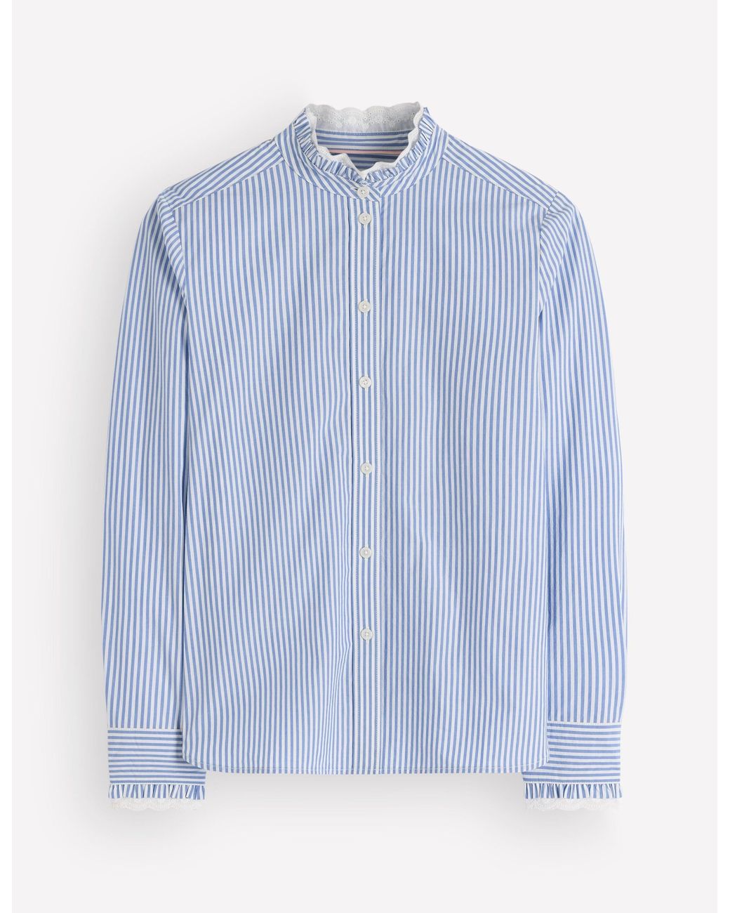 Boden Blue Sienna Frill Cotton Shirt