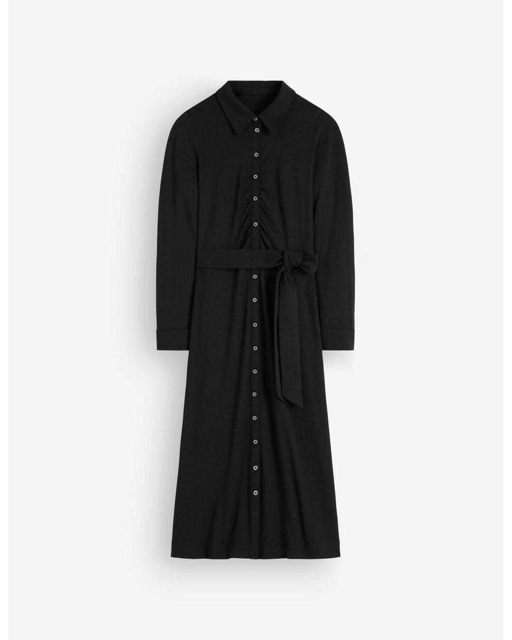 Boden Green Ruched Jersey Shirt Dress