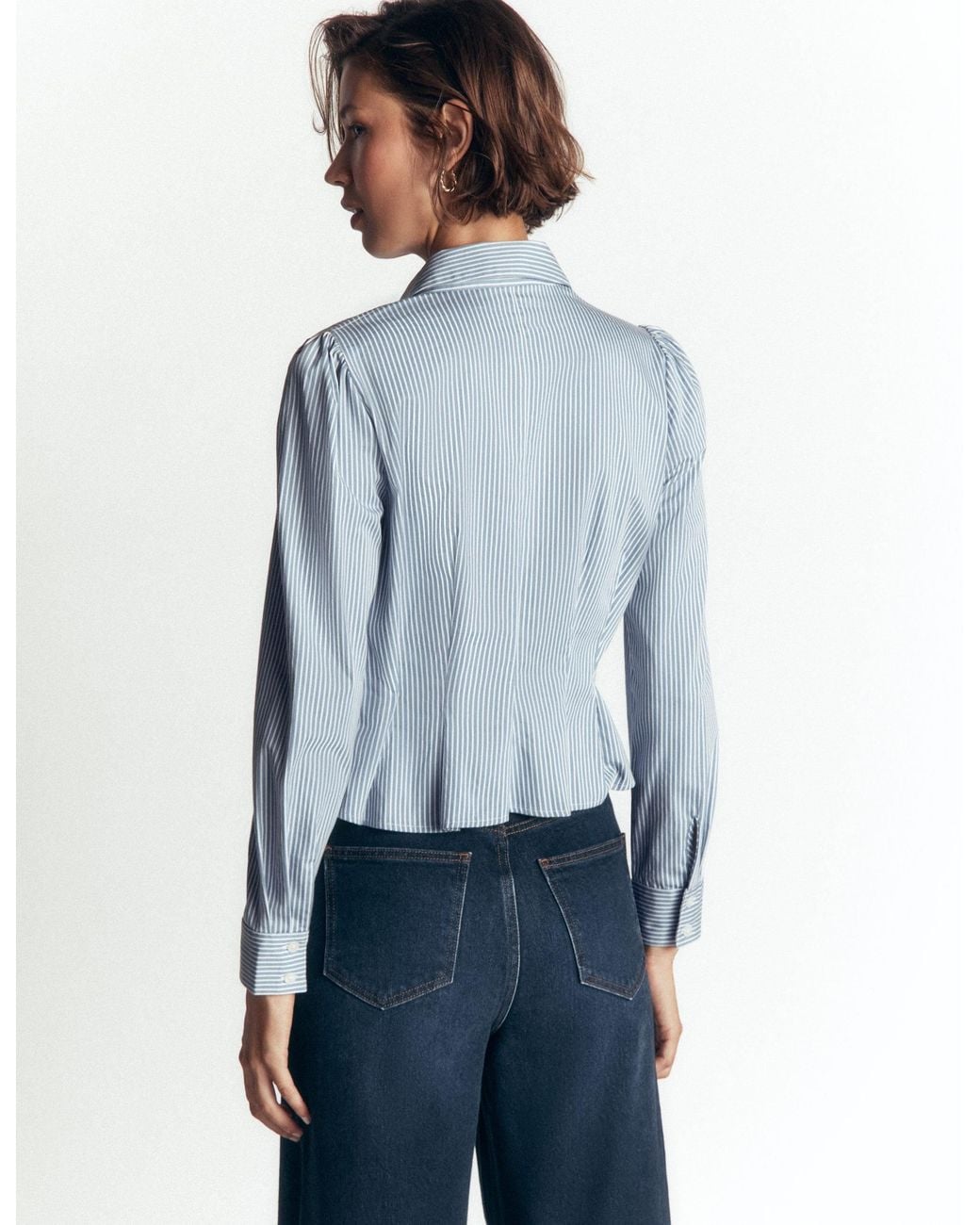 Boden Blue Julia Darted Cotton Shirt