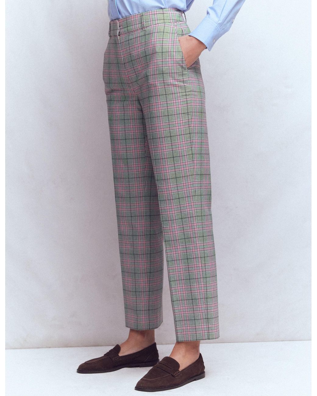Boden Blue Canonbury Tailored Trousers- And Check