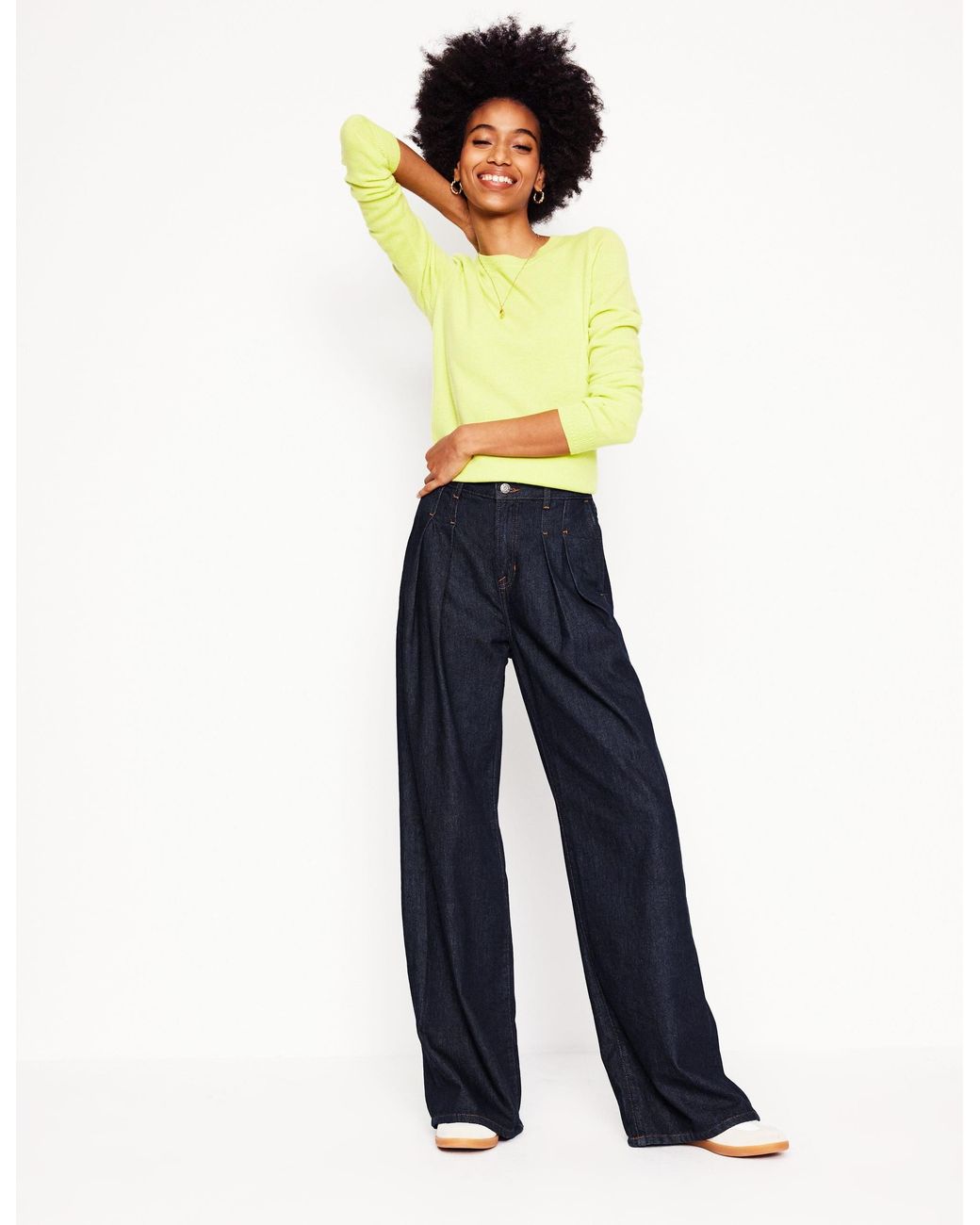 Boden Blue Mid Rise Fluid Denim Trousers