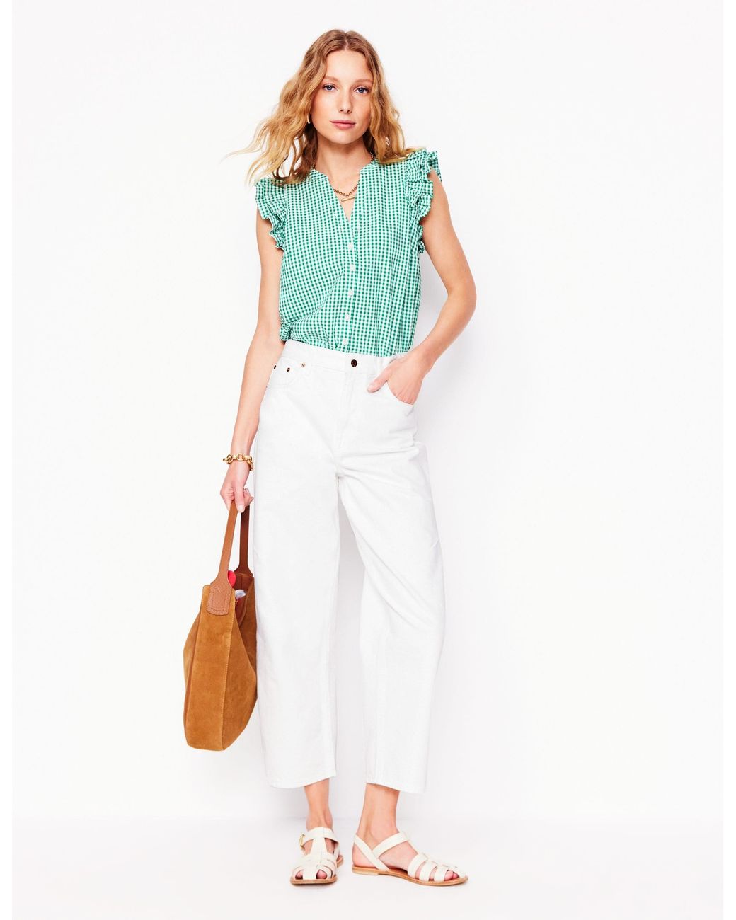 Boden Blue Barrel Leg Jeans