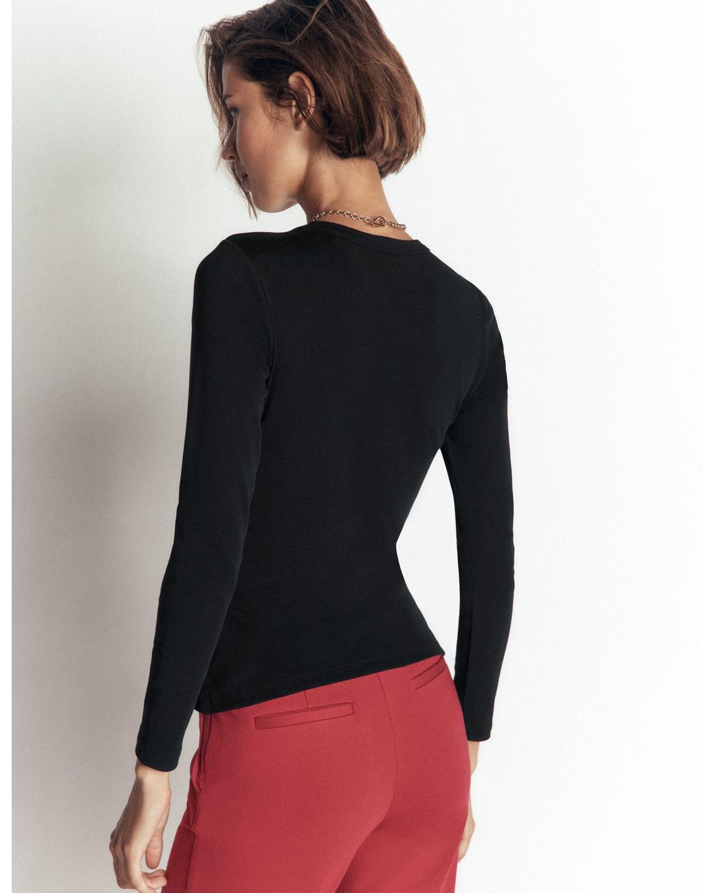 Boden Red Annie Essential Crew Neck Top