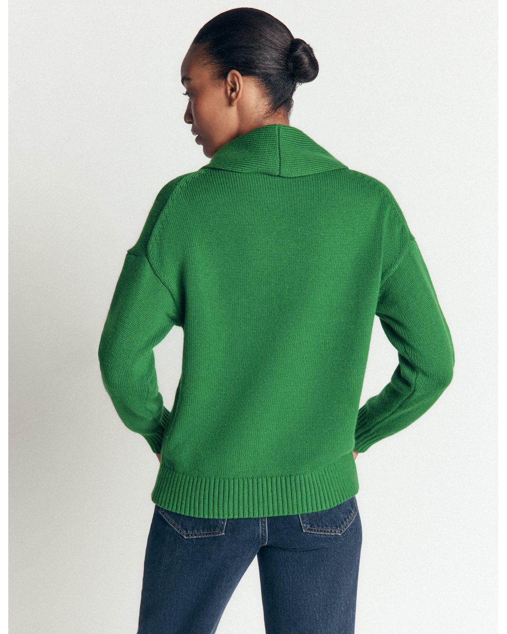 Boden Green Lydia Tie Neck Knitted Sweater