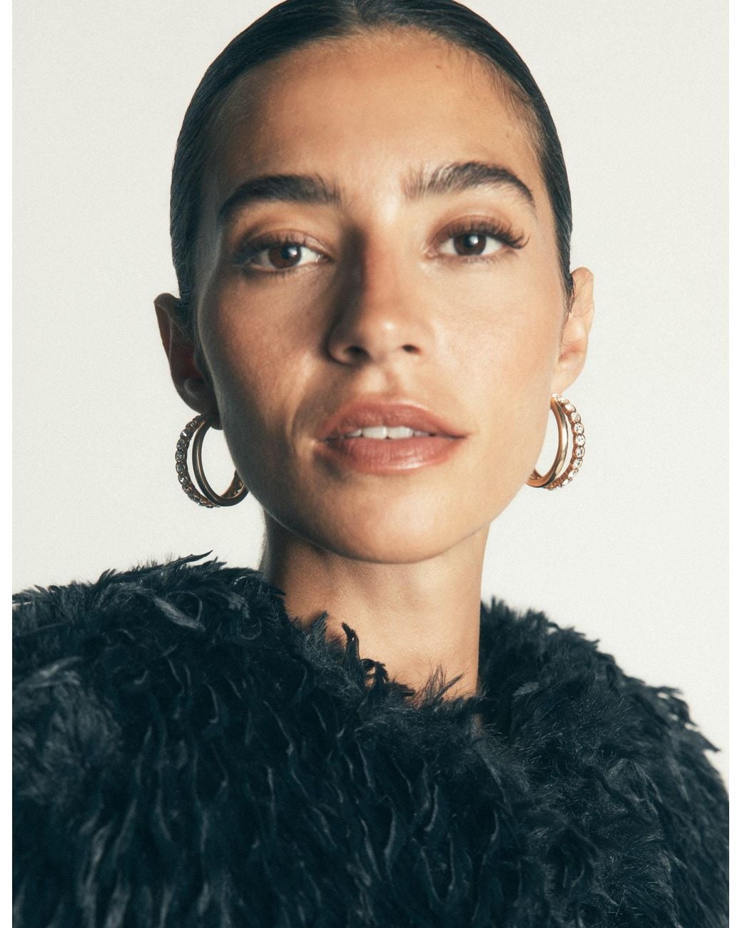 Boden Natural Large Jewel Hoops
