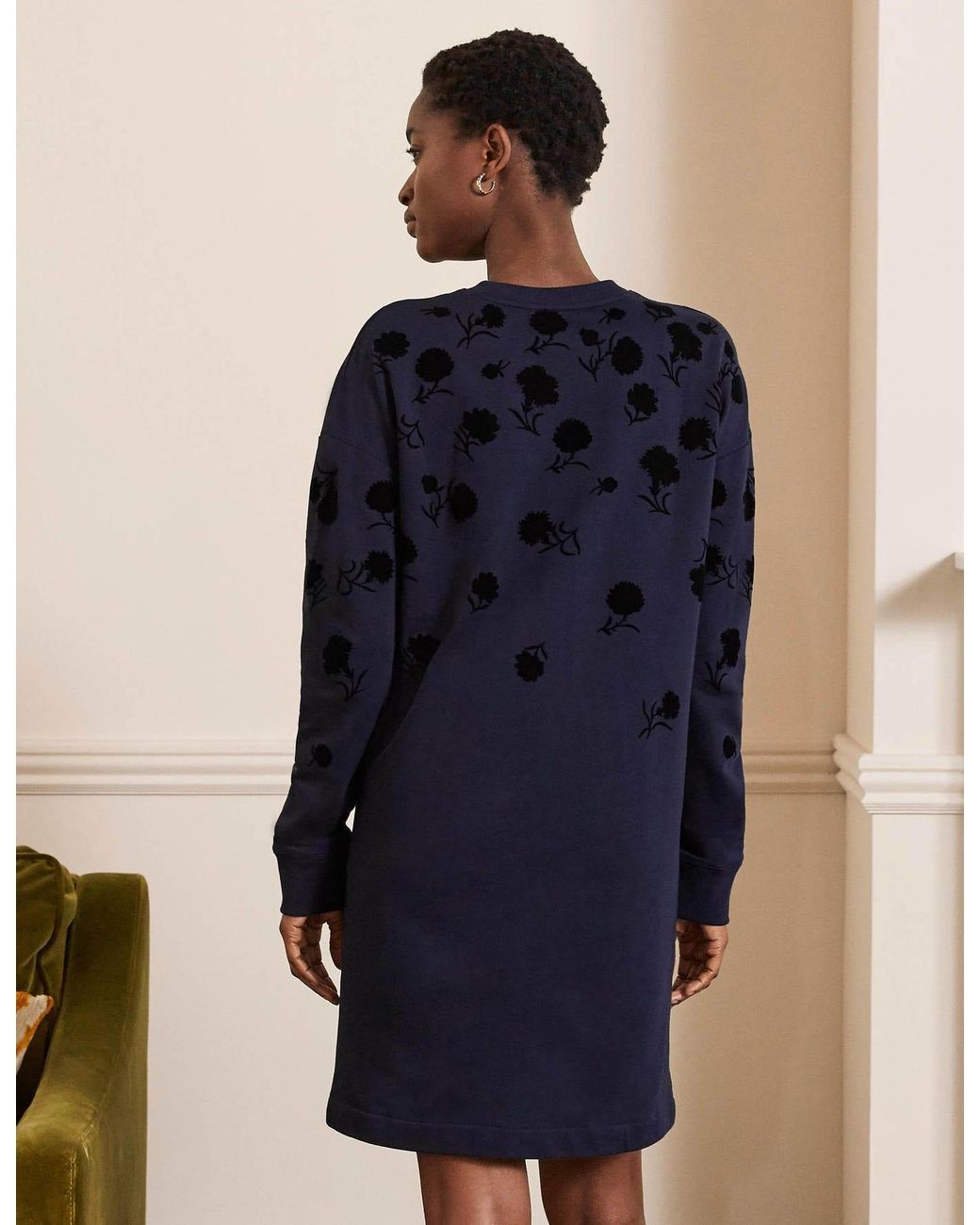 Boden Jasmine Sweatshirt Dress / Embroidery in Blue | Lyst Boden Jasmine Sweatshirt Dress / Embroidery in Blue | Lyst