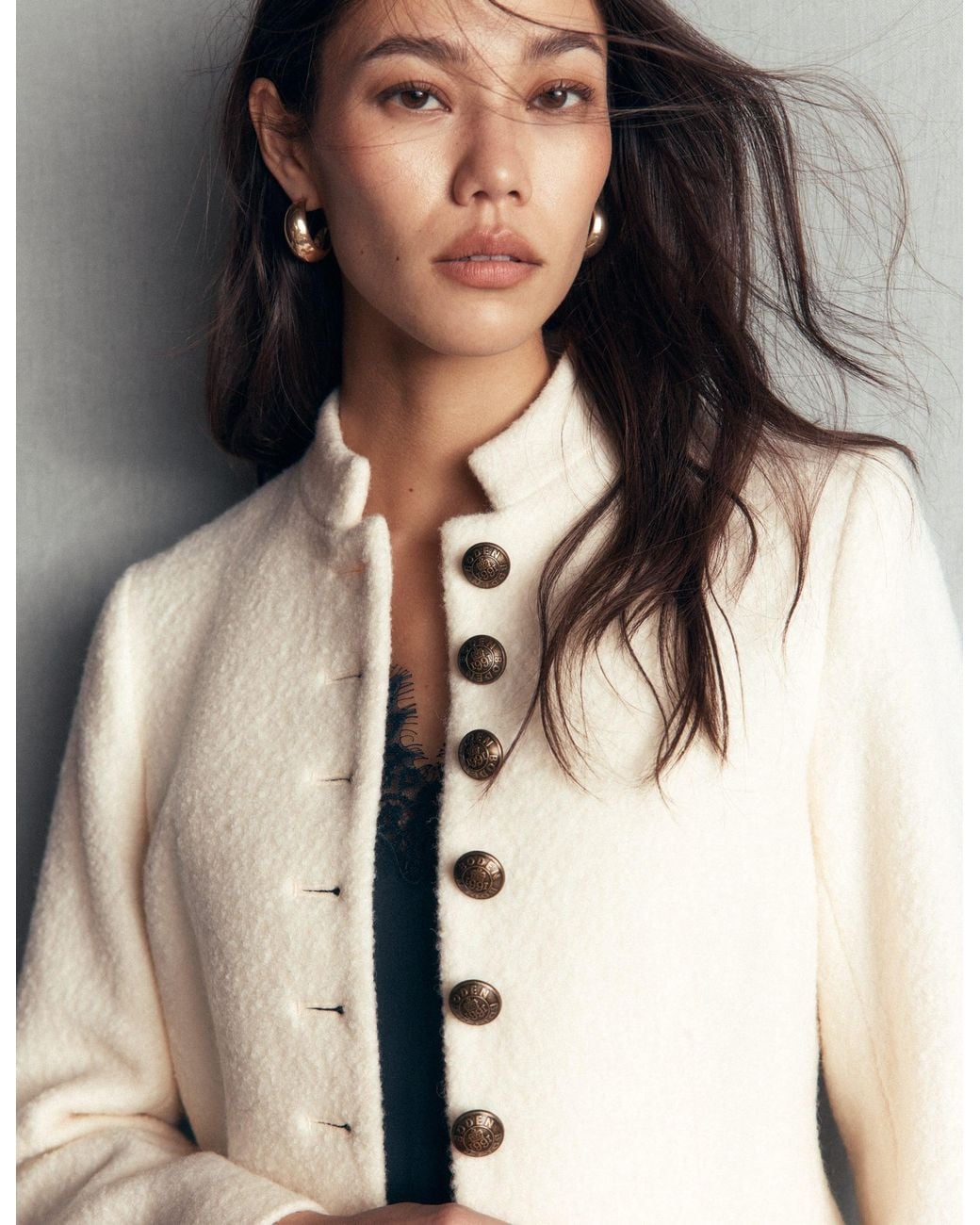 Boden Natural Hereford Boiled Wool Jacket