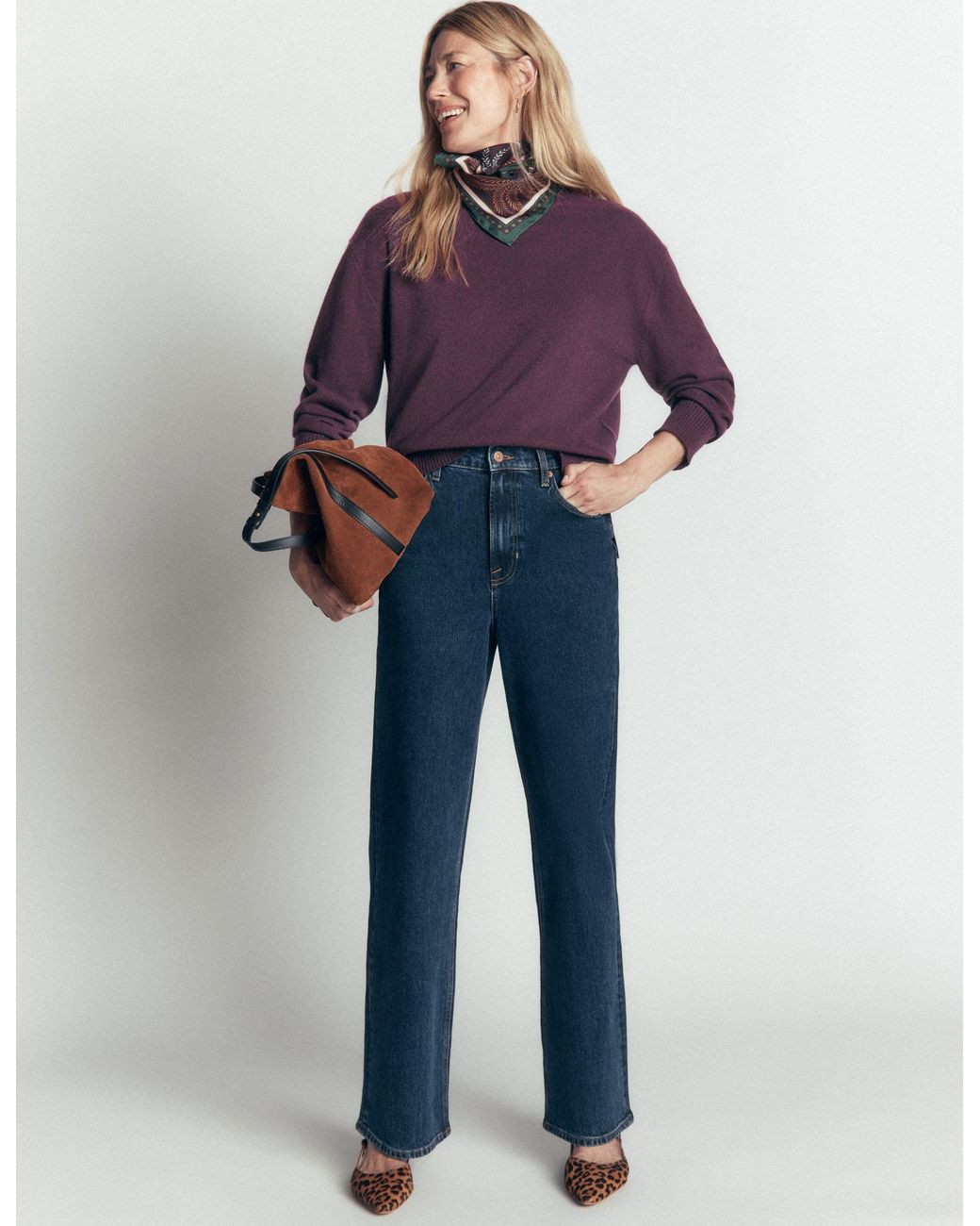 Boden Blue Fay Cashmere Crew Neck Sweater