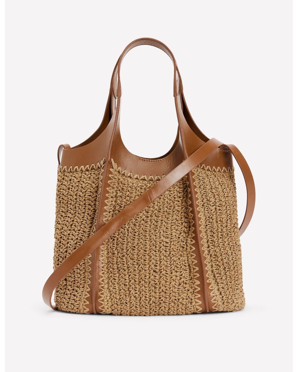 Boden Brown Mini Straw Tote