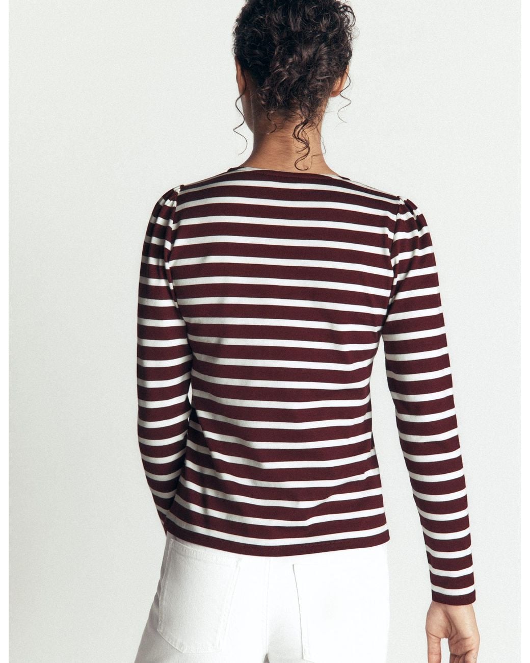 Boden Brown Iris Puff Sleeve Mariner