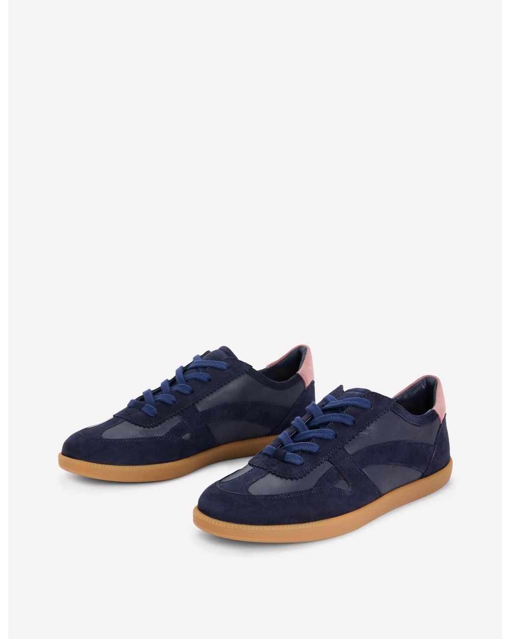 Boden Blue Leather Side Detail Trainer