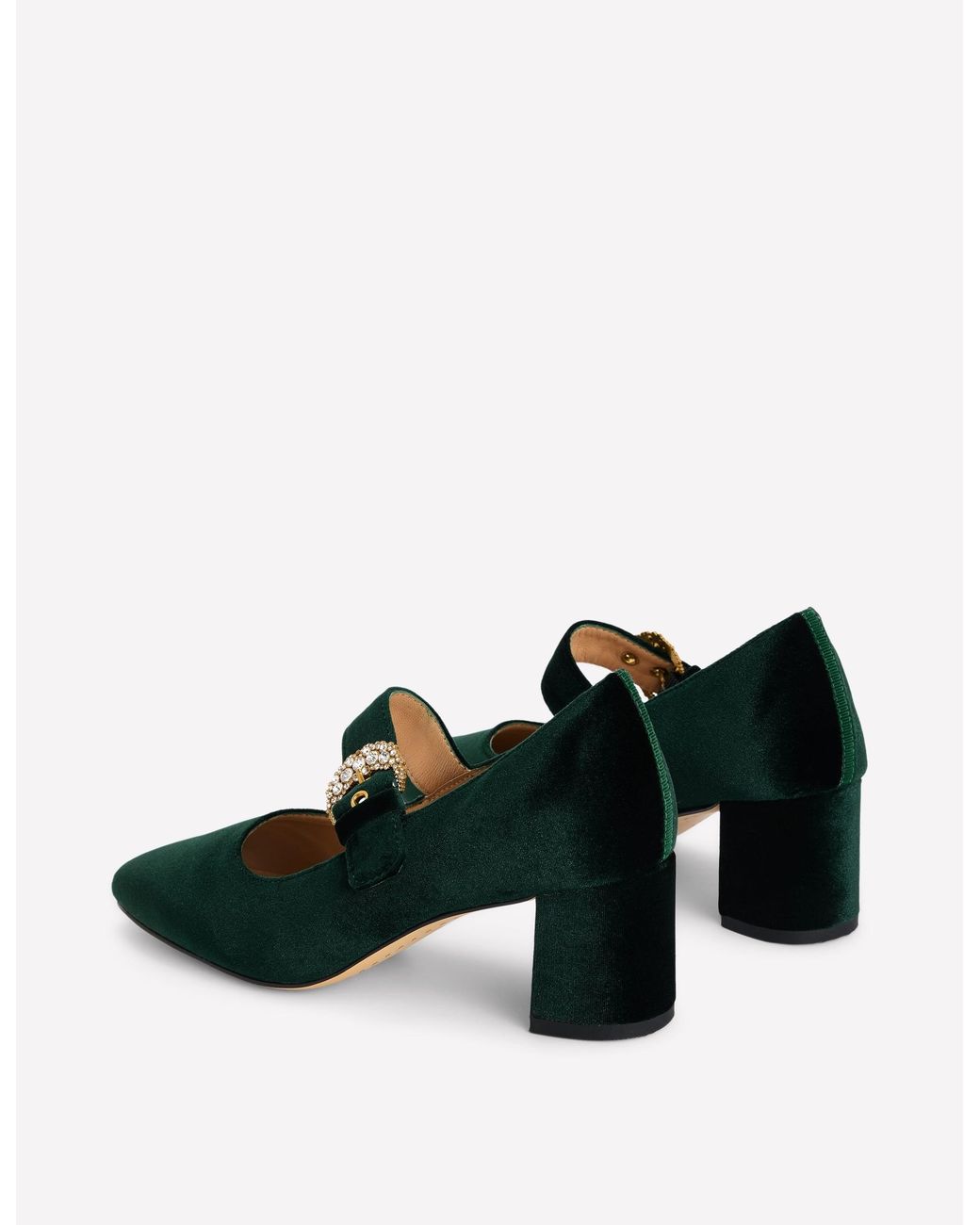 Boden Black Buckle Strap Block Heels