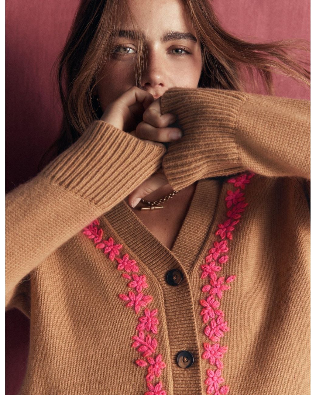 Boden Ella Embroidered Knit Cardigan