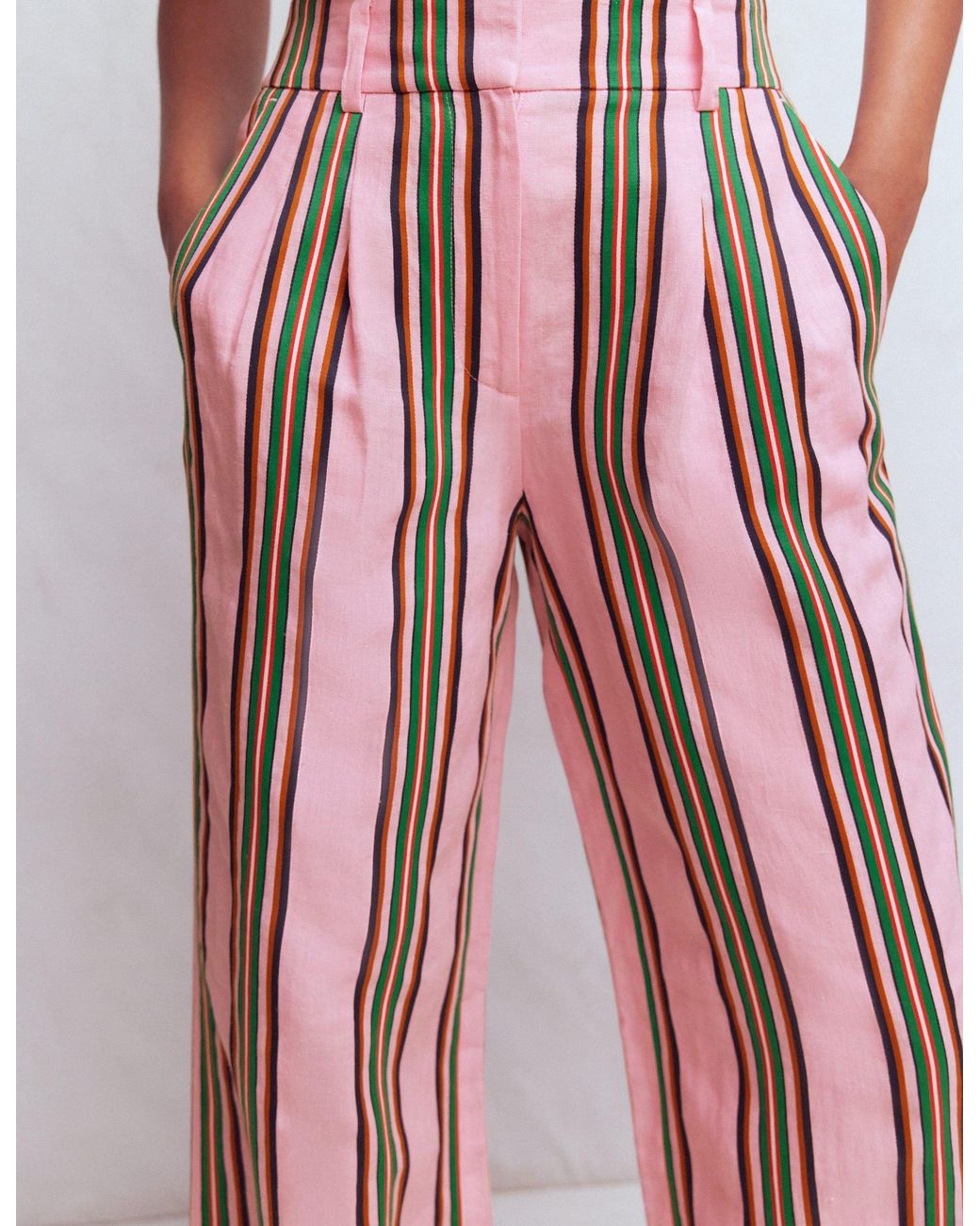 Boden Pink Kensington Linen Trousers