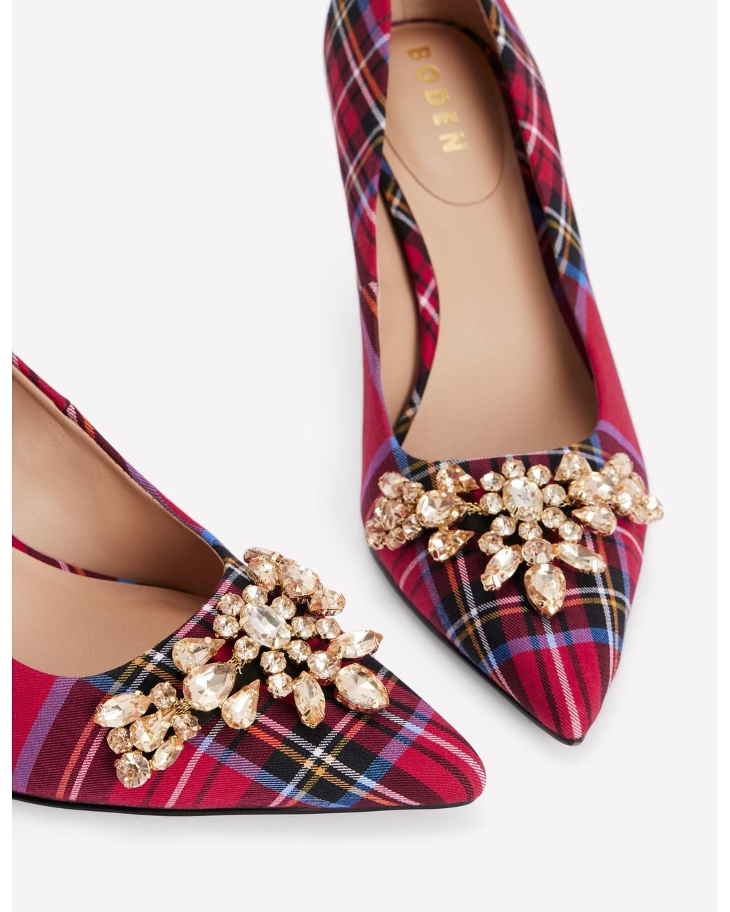 Boden Pink Embellished Court Shoes