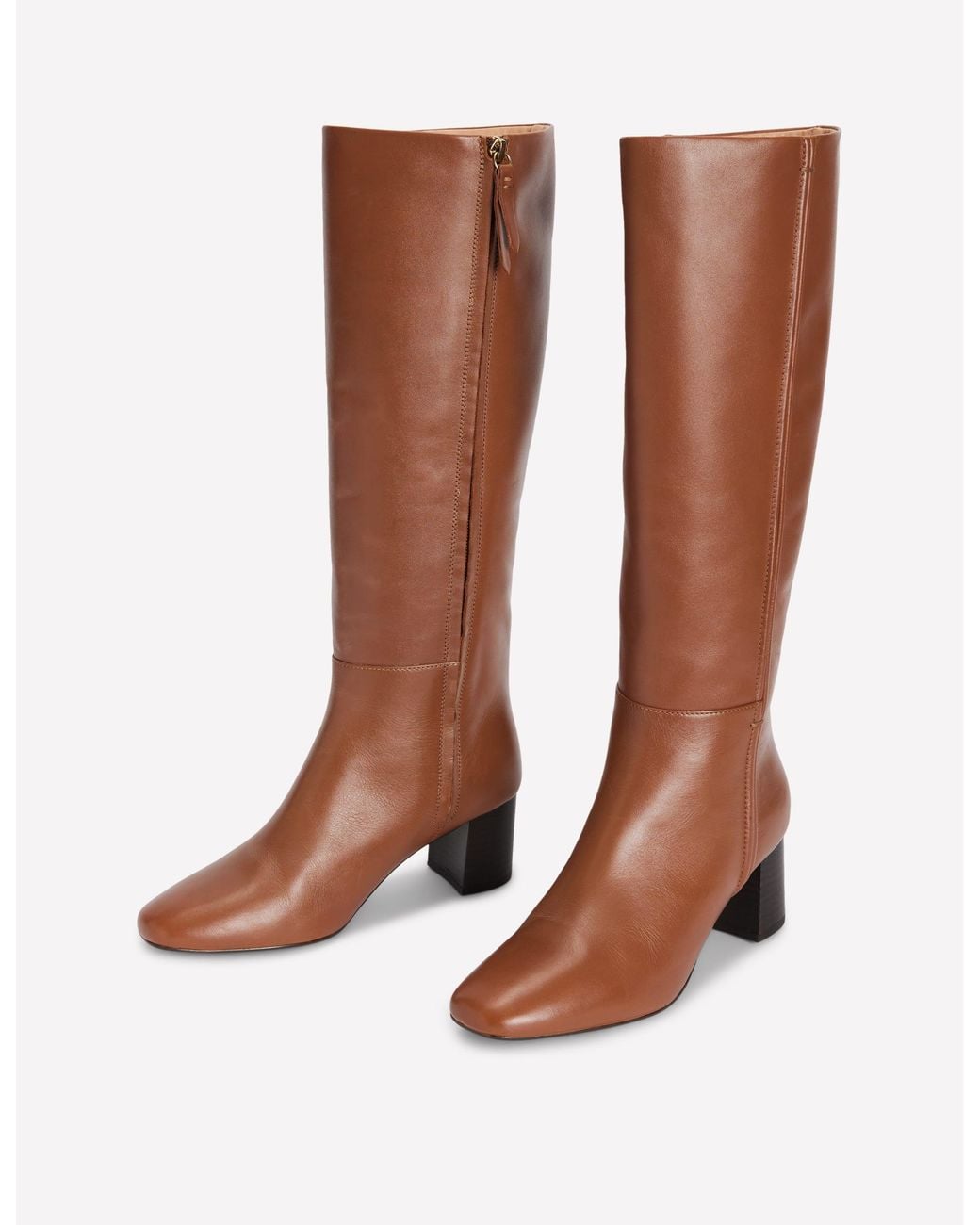 Boden Brown Seam Detail Knee Boots