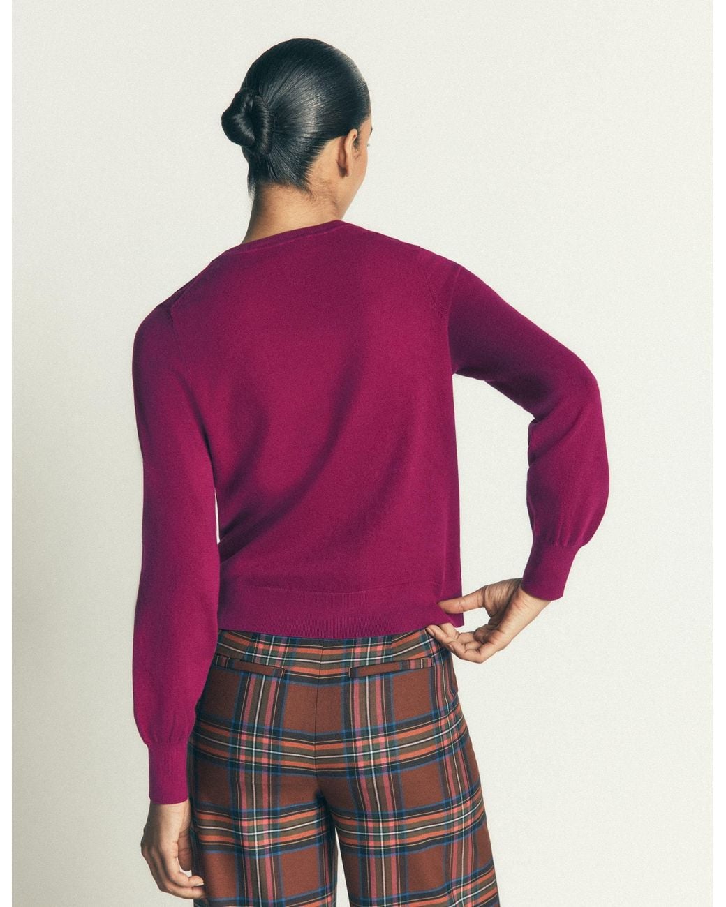 Boden Purple Camilla Cotton Crew Jumper
