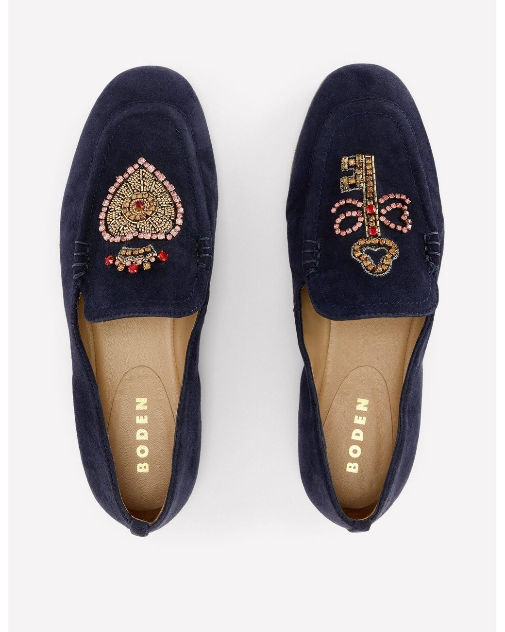 Boden Blue Dinah Embellished Loafers