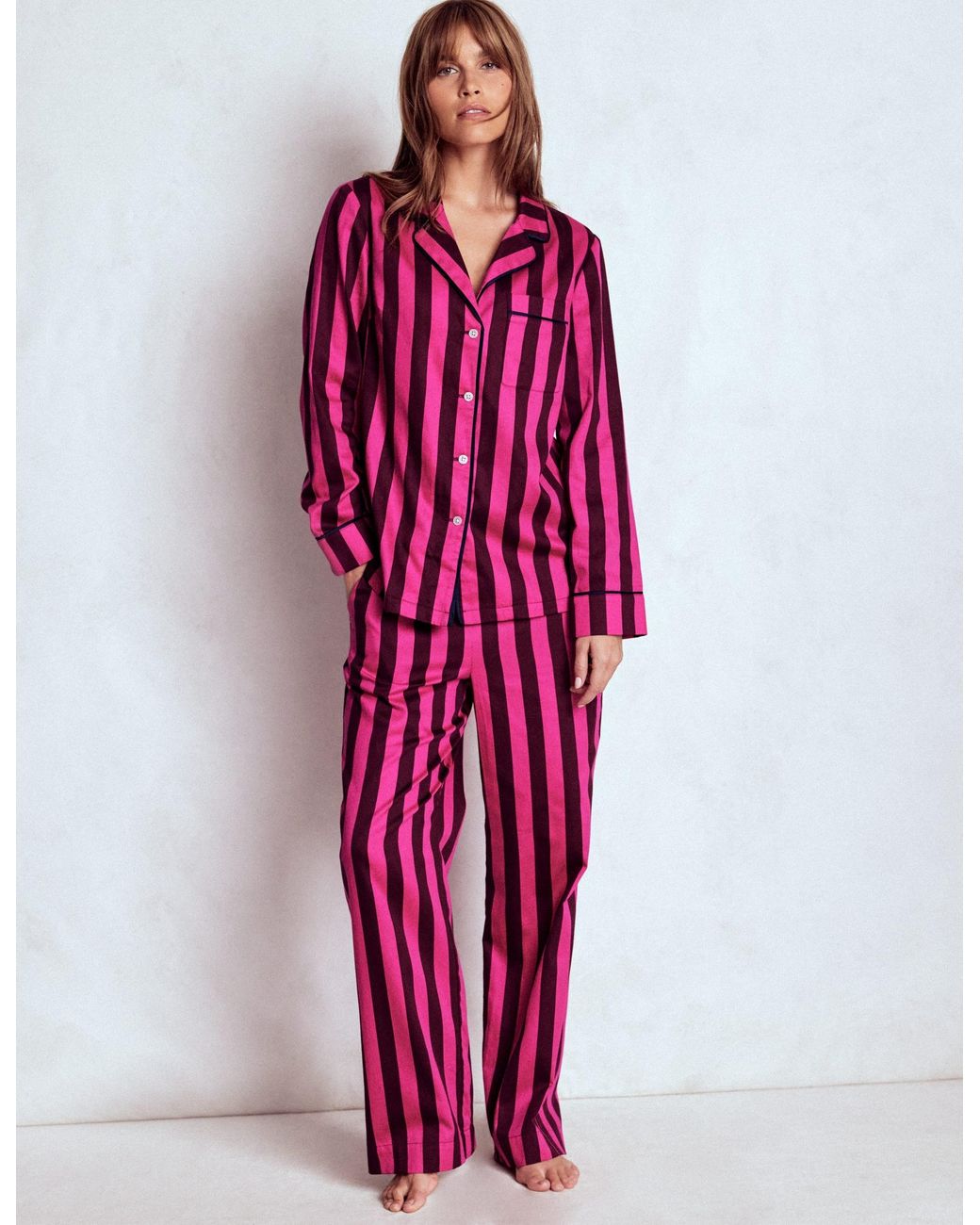 Boden Red Cotton Pajama Shirt