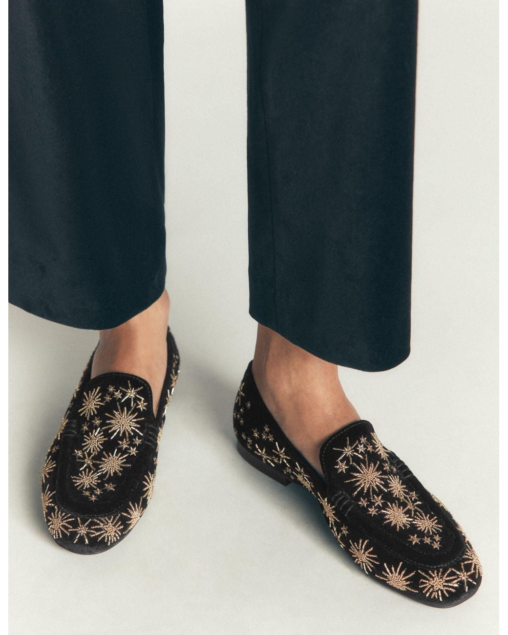 Boden White Dinah Embellished Loafers