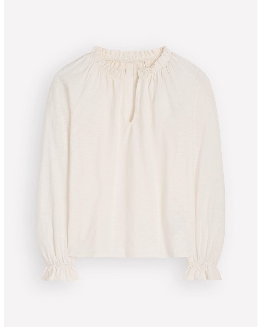 Boden Blue Pia Ruffle Detail Top