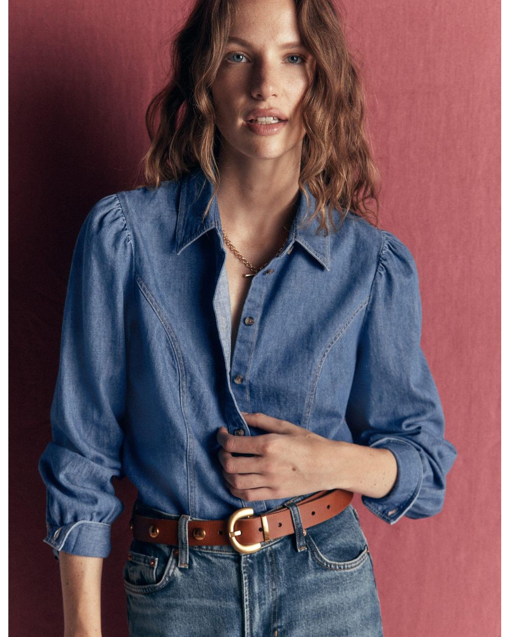 Boden Blue Sky Denim Shirt