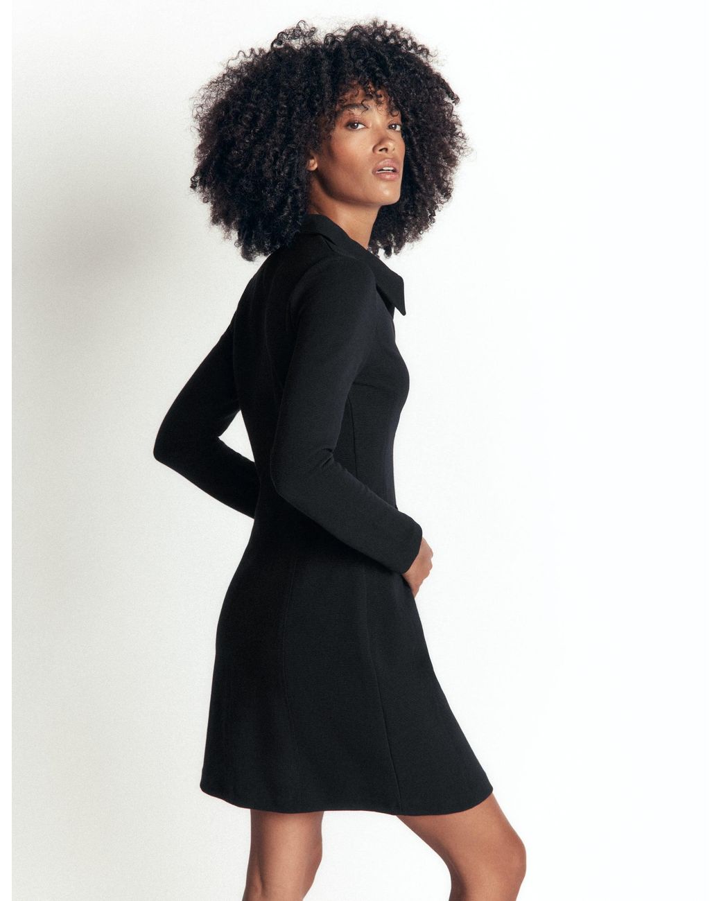 Boden Black Nia Ottoman Long Sleeve Dress