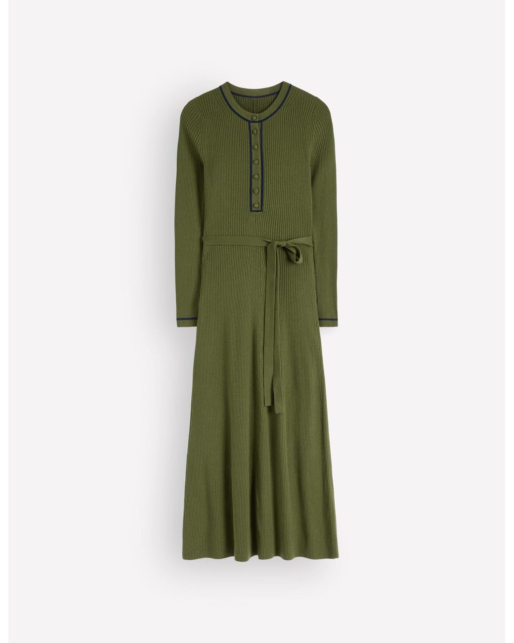 Boden Green Paula Ribbed Crew Dress