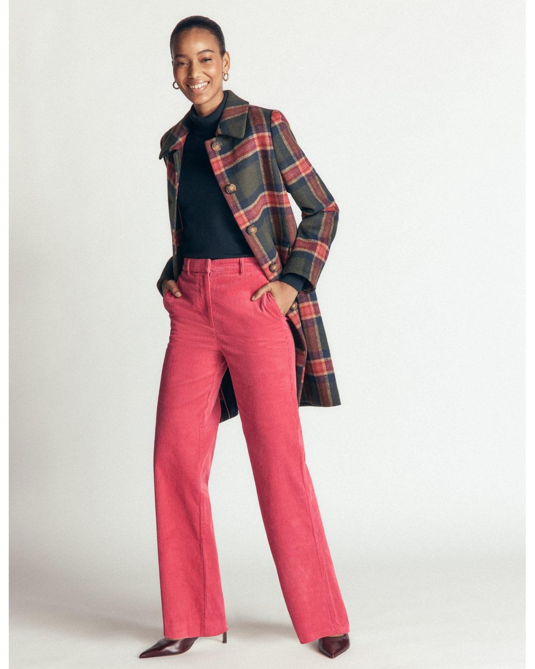 Boden Red Fitzrovia Cord Column Pants