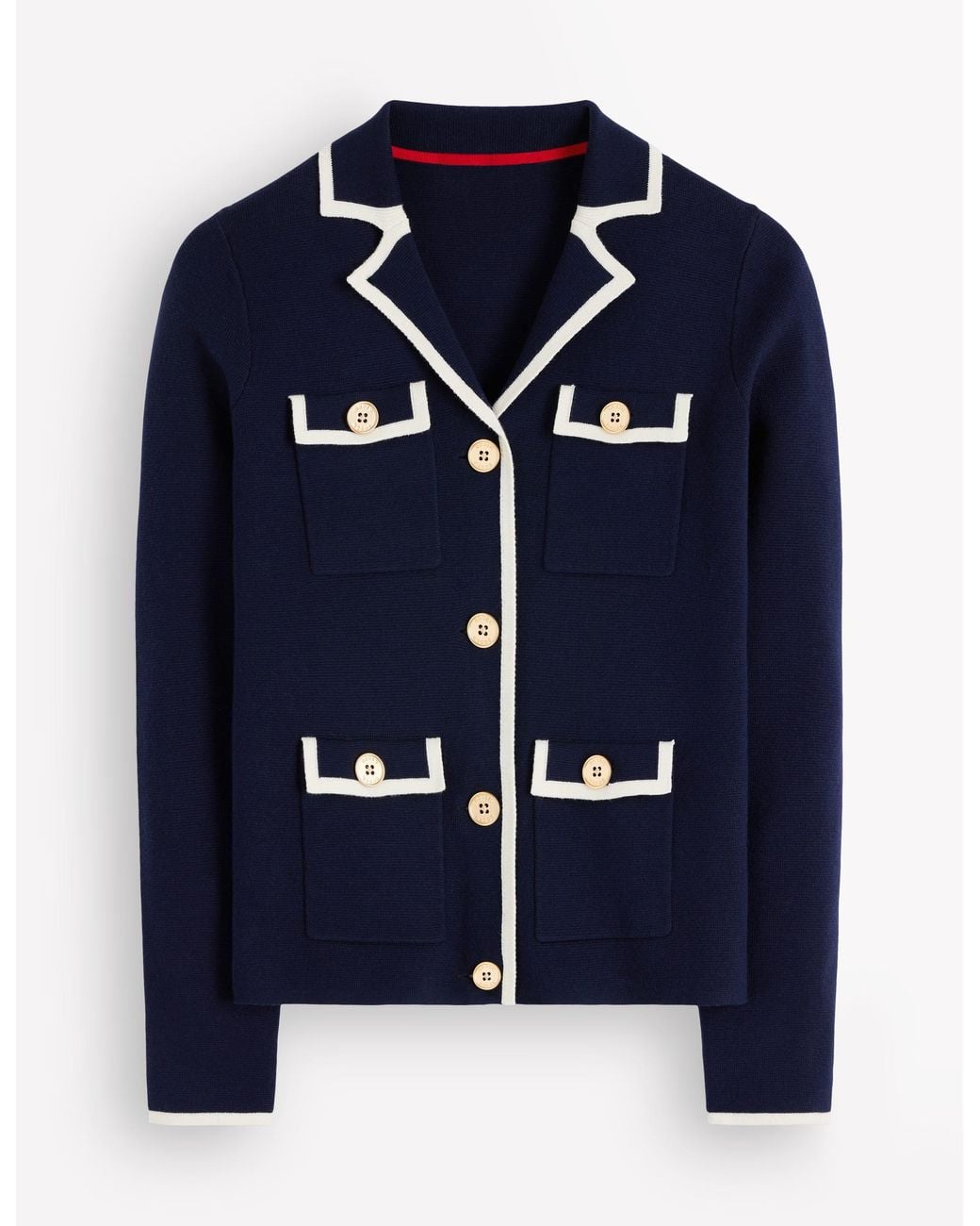 Boden Blue Phoebe Collared Knitted Jacket