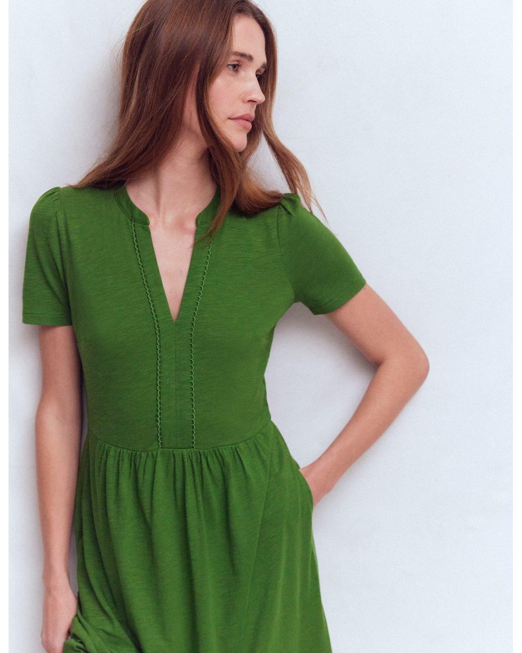 Boden Green Naomi Short Jersey Dress