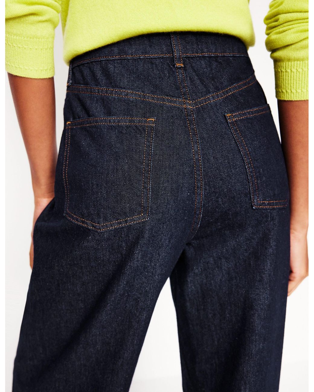Boden Blue Mid Rise Fluid Denim Trousers