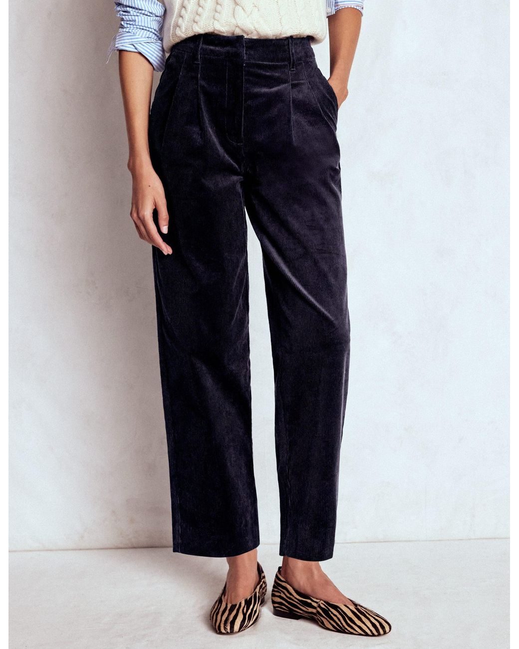 Boden White Bloomsbury Cord Trousers