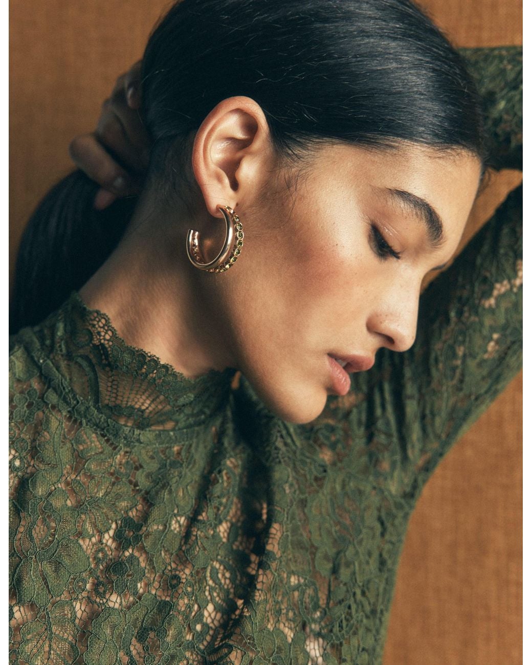 Boden Natural Large Jewel Hoops