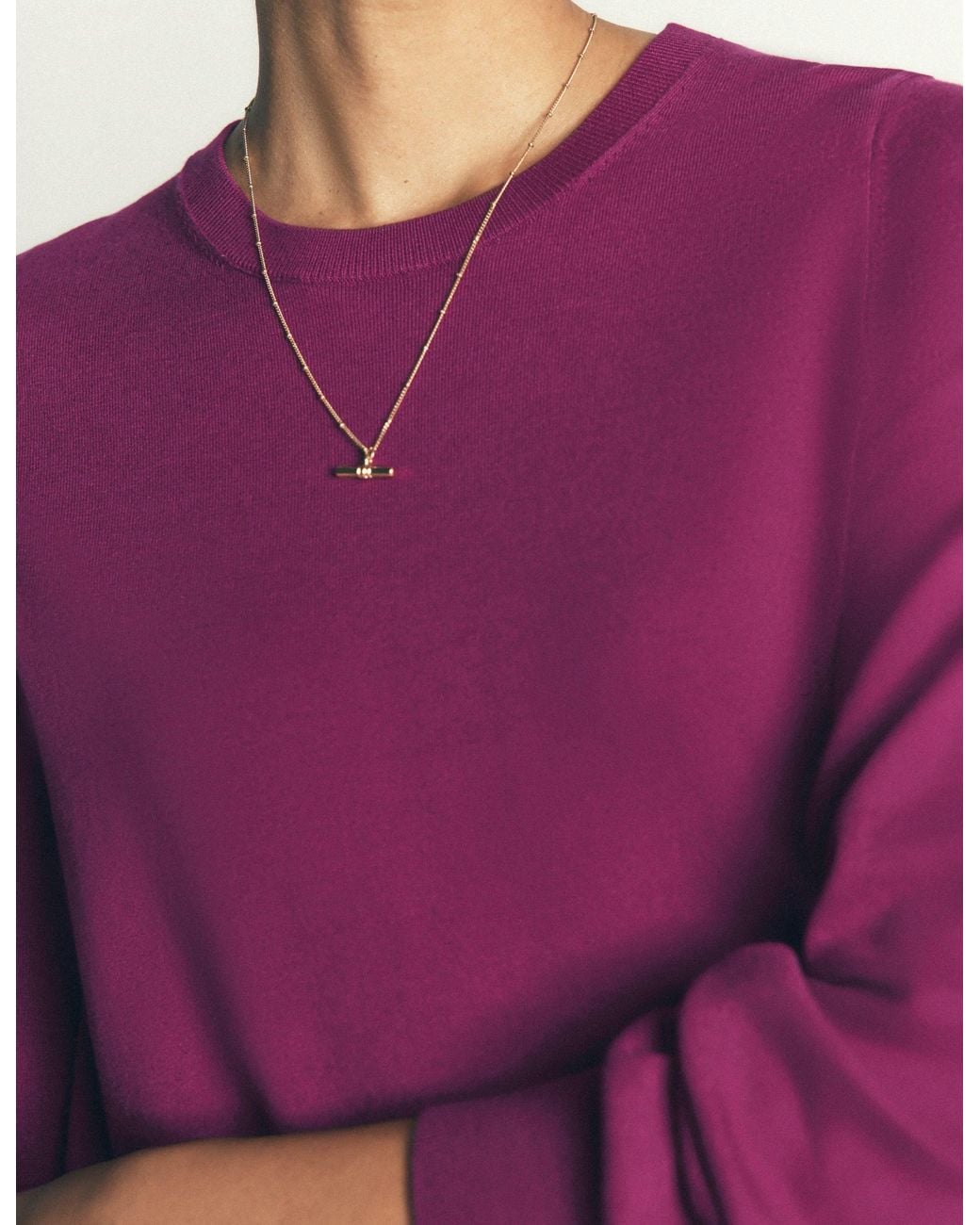 Boden Purple Camilla Cotton Crew Jumper