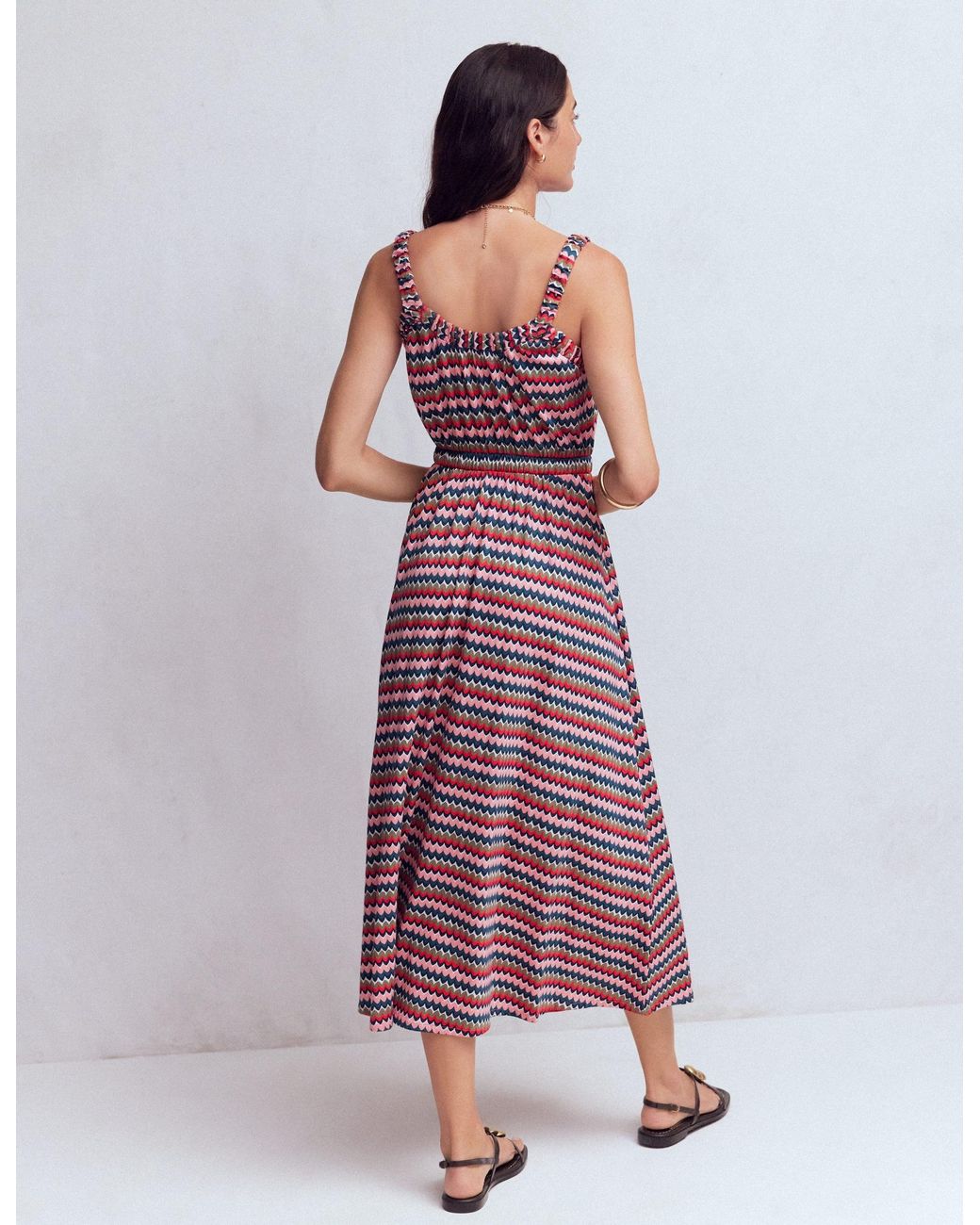 Boden Red Scoop Neck Jersey Dress