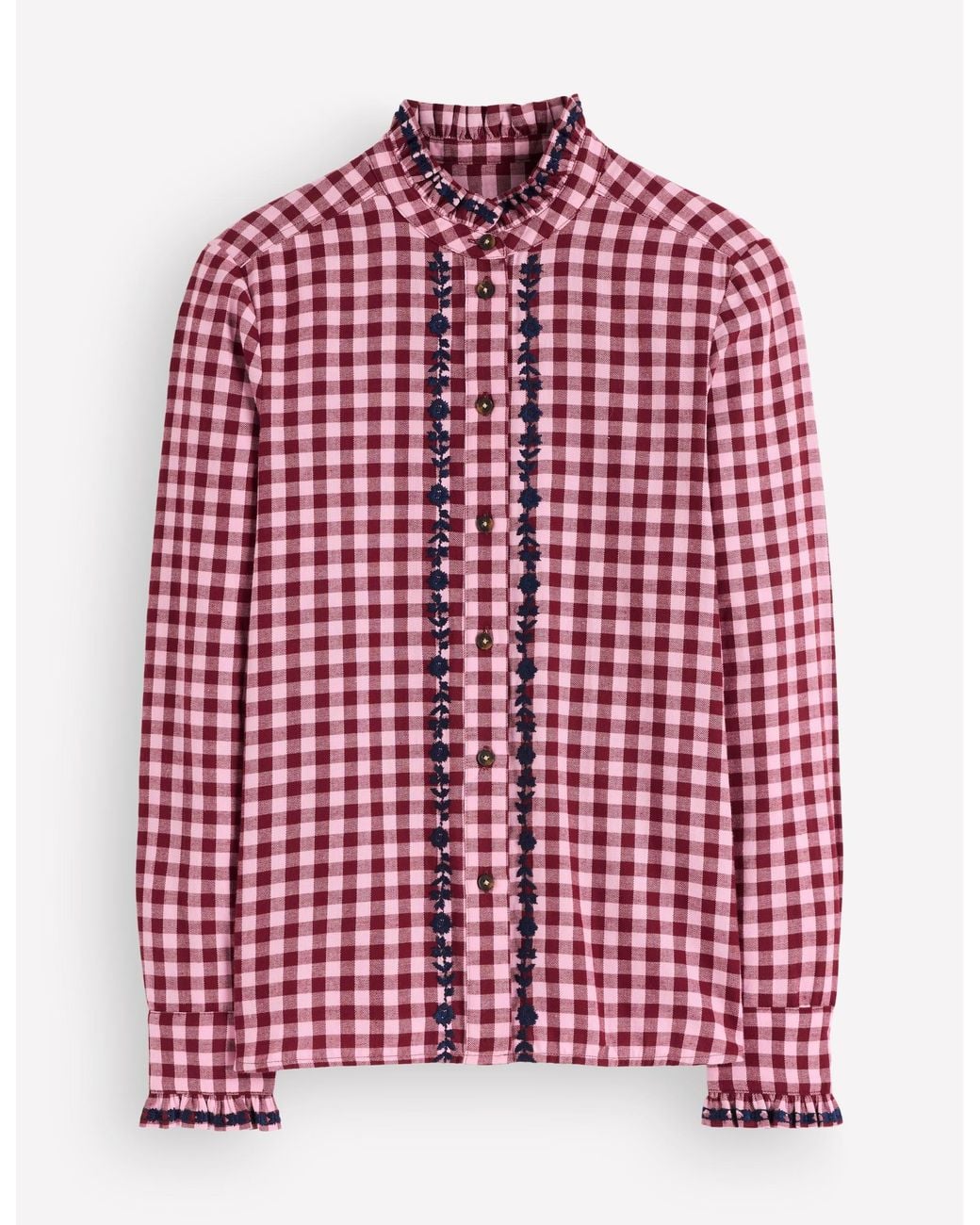 Boden Red Sienna Frill Cotton Shirt