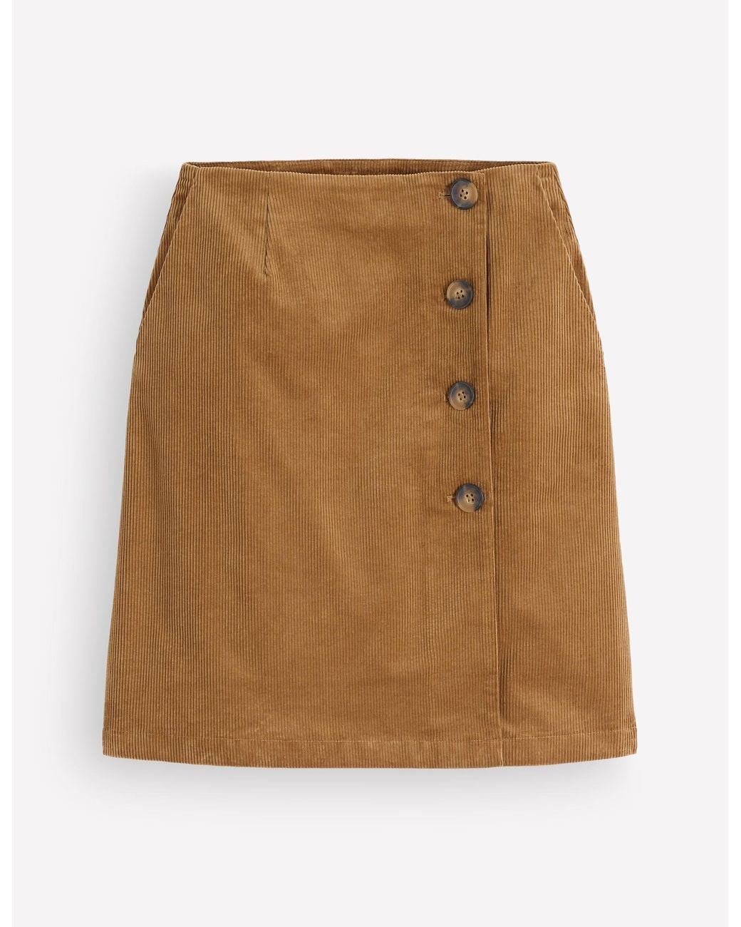 Boden Red Evelyn Button Cord Wrap Skirt