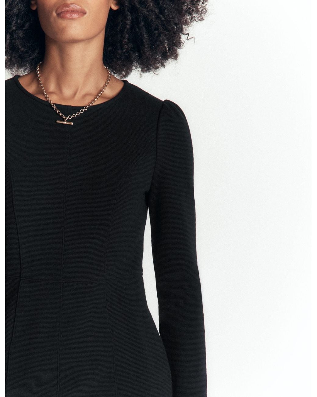 Boden Black Marla Seamed Ottoman Dress