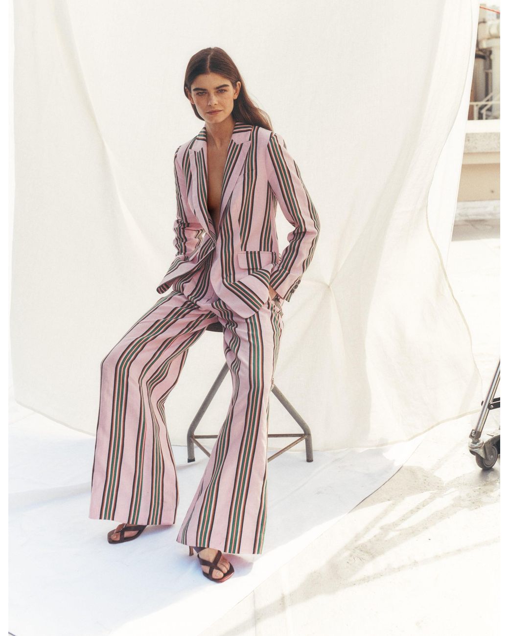 Boden Pink Kensington Linen Trousers