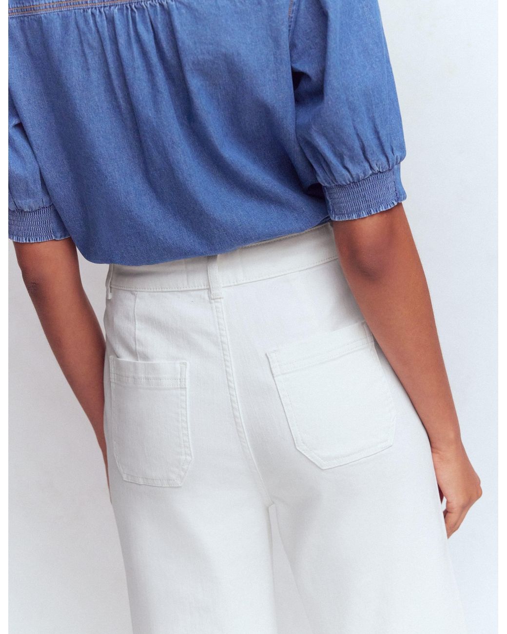 Boden White Straight Leg Pocket Jeans